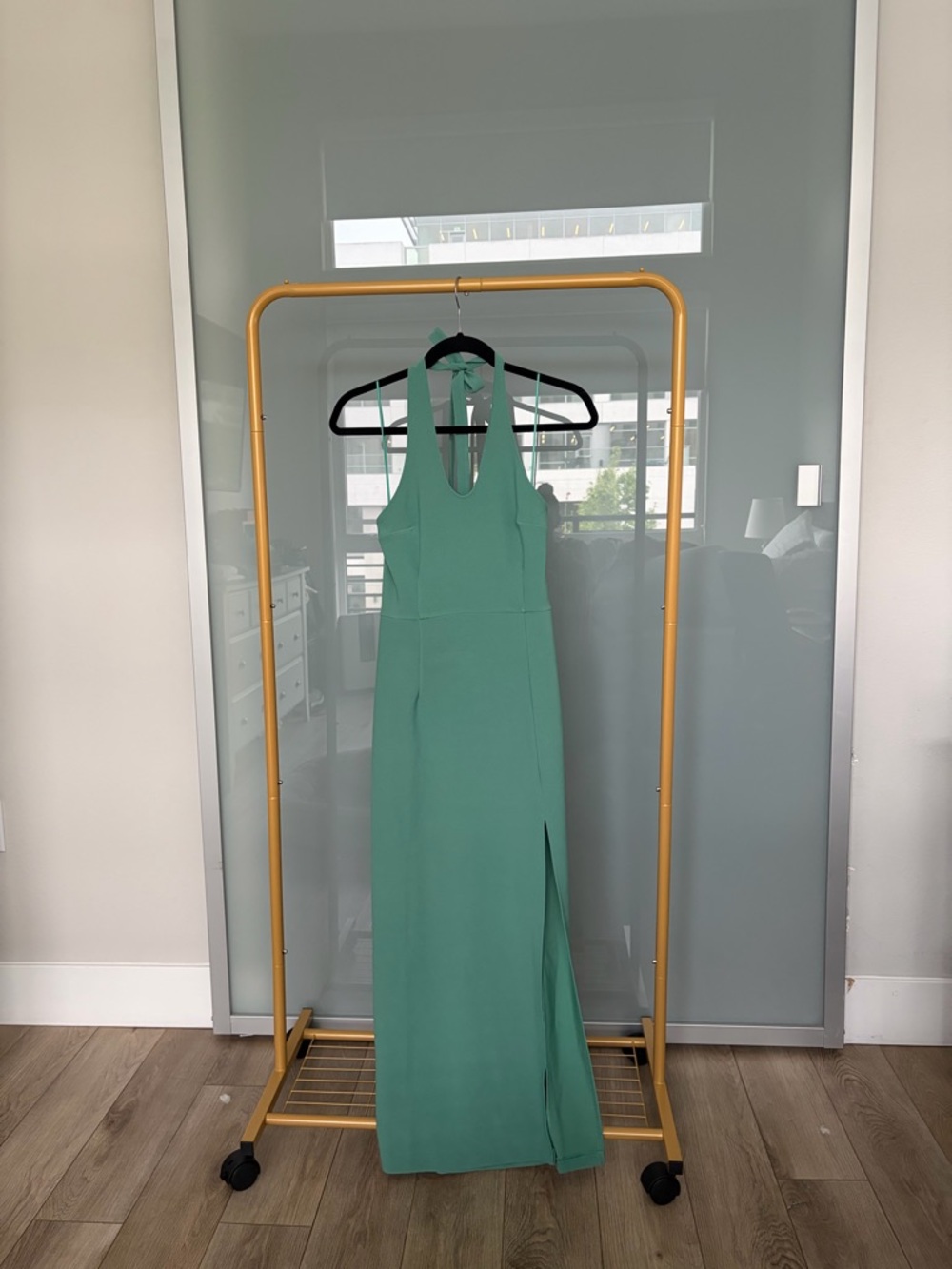 Abercrombie & Fitch Halter Midi Dress in Mint Green